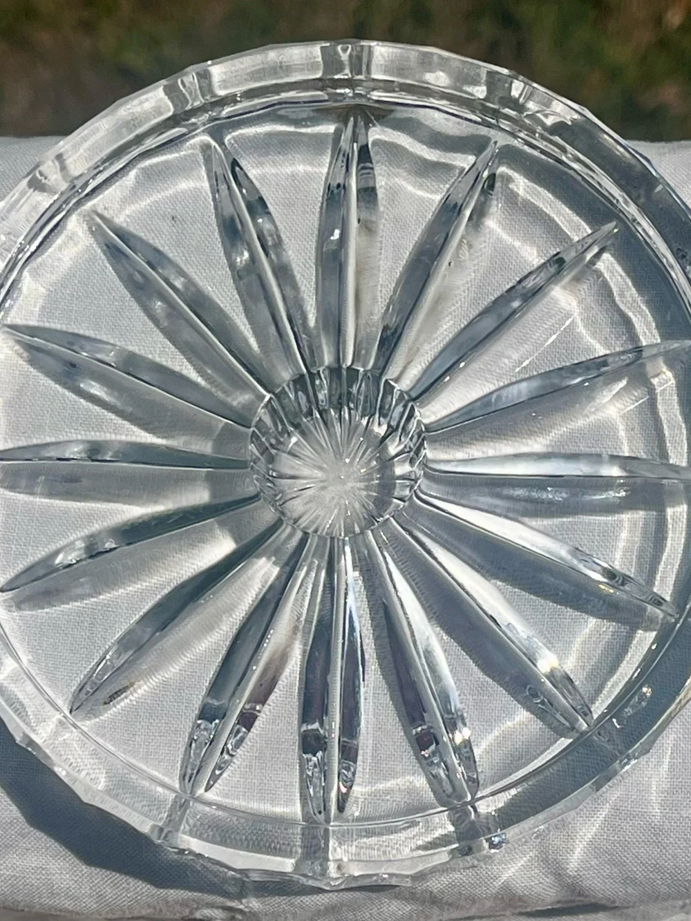Two Vintage Lead Crystal Wine Bottle Coaster/taper Candle Holder Star pattern